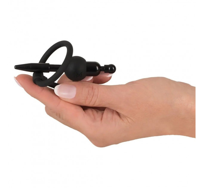 Уретральный катетер с вибро-эрекционным кольцом You2Toys черный 8.5 х 3.5 см