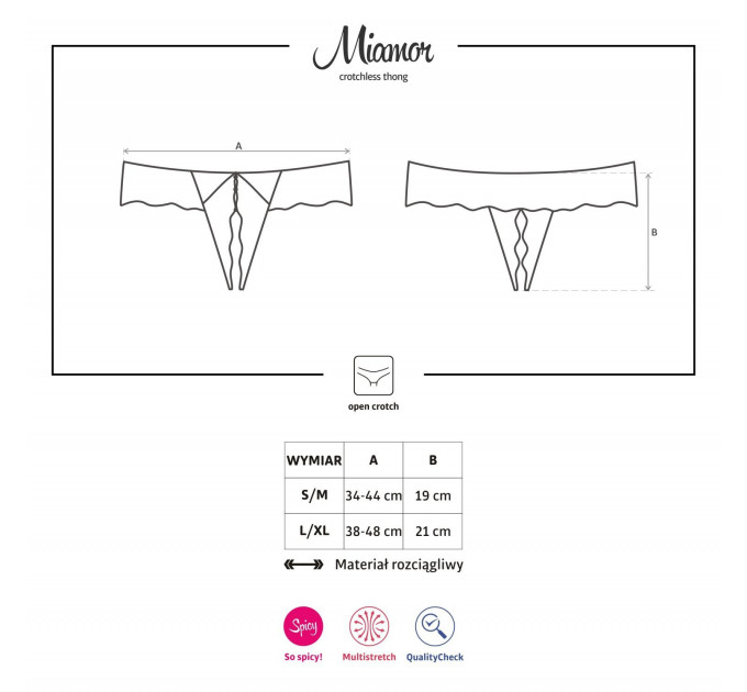 Трусики с интимным вырезом Obsessive MIAMOR S/M