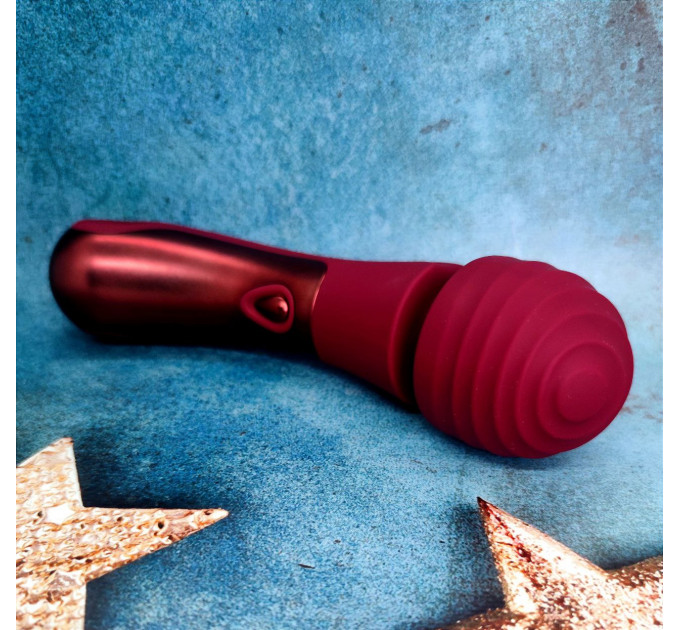Вибратор микрофон Dream Toys Dinky Curved Wand Jacky O бордовый