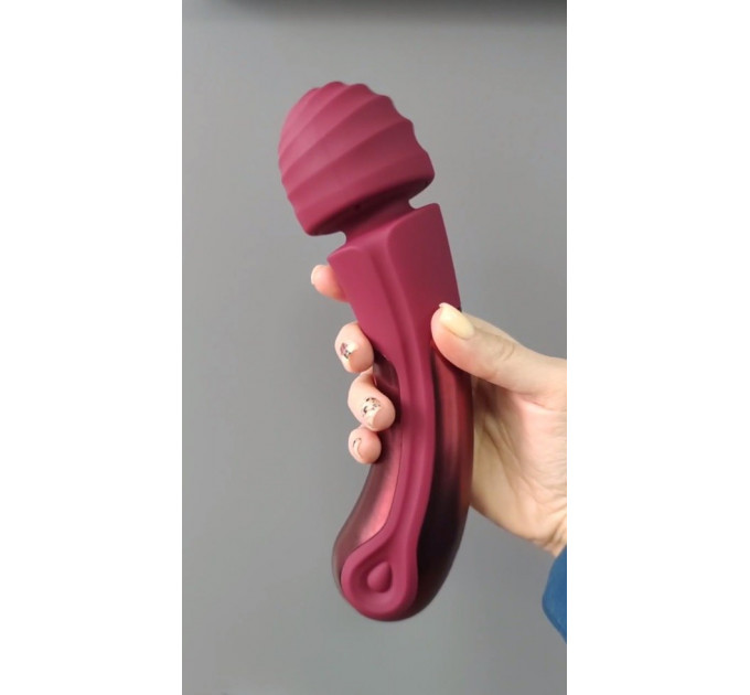 Вибратор микрофон Dream Toys Dinky Curved Wand Jacky O бордовый