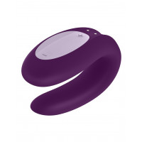 Вібромасажер для пар Satisfyer Double Joy працює від програми, фіолетовий