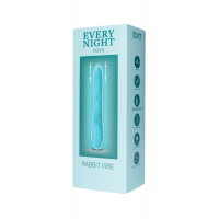 Вибратор-кролик с фрикциями Every Night Toys для точки G, голубой
