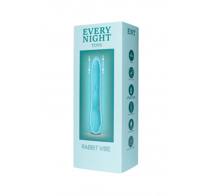 Вібратор-кролик із фрикціями Every Night Toys для точки G, блакитний