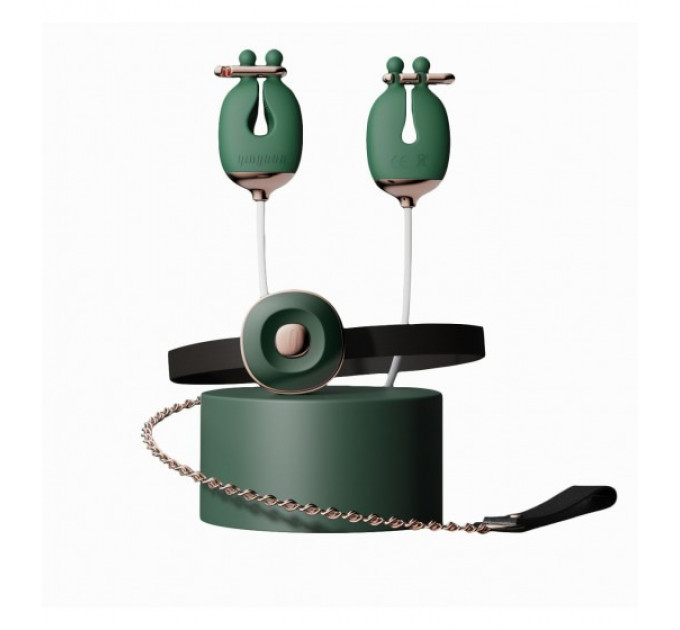 Зажимы для сосков с вибрацией Qingnan No.2 Vibrating Nipple Clamps Green