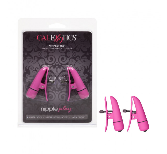 Зажимы на соски с вибрацией California Exotic Novelties, розовые, 7 см