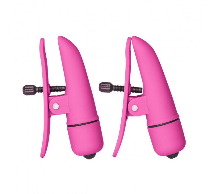 Зажимы на соски с вибрацией California Exotic Novelties, розовые, 7 см