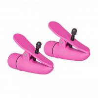 Затискачі на соски з вібрацією California Exotic Novelties, рожеві, 7 см