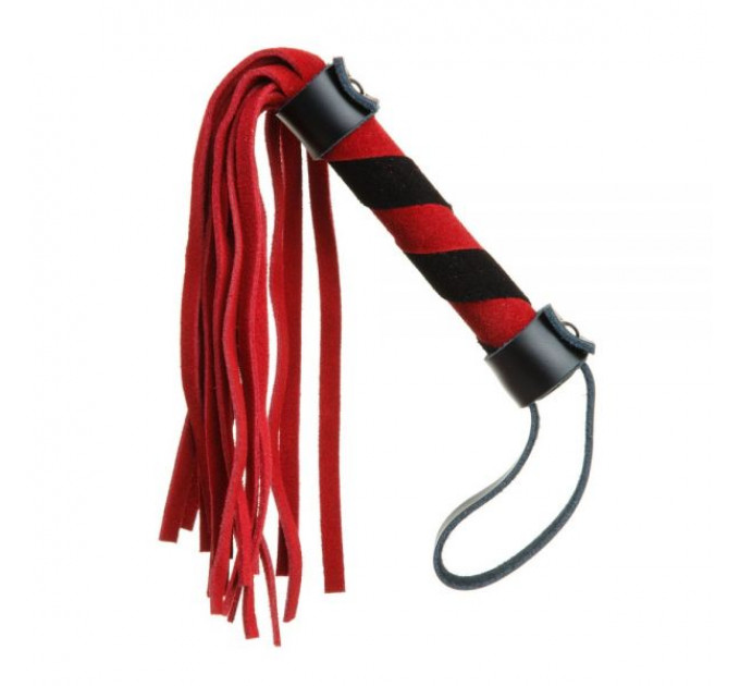 F61415 Плетка из замши мини FLOGGER BLACK/RED