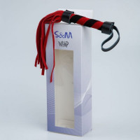 F61415 батіг із замші міні FLOGGER BLACK / RED