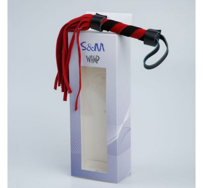 F61415 Плетка из замши мини FLOGGER BLACK/RED