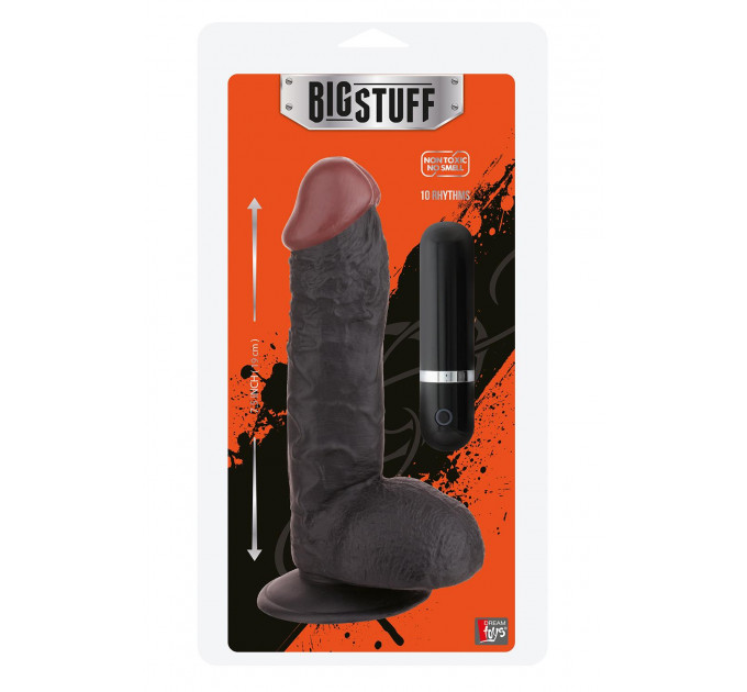 Вибратор на присоске Dream toys BigStuff с пультом, реалистичный, черный