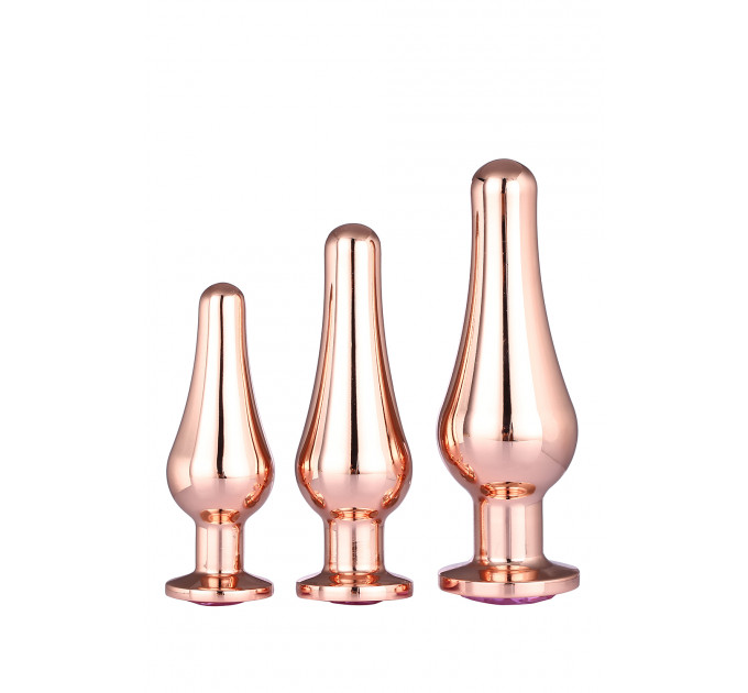 DT21875 Набор анальных пробок конической формы Dream Toys GLEAMING LOVE PLEASURE SET ROSE GOLD