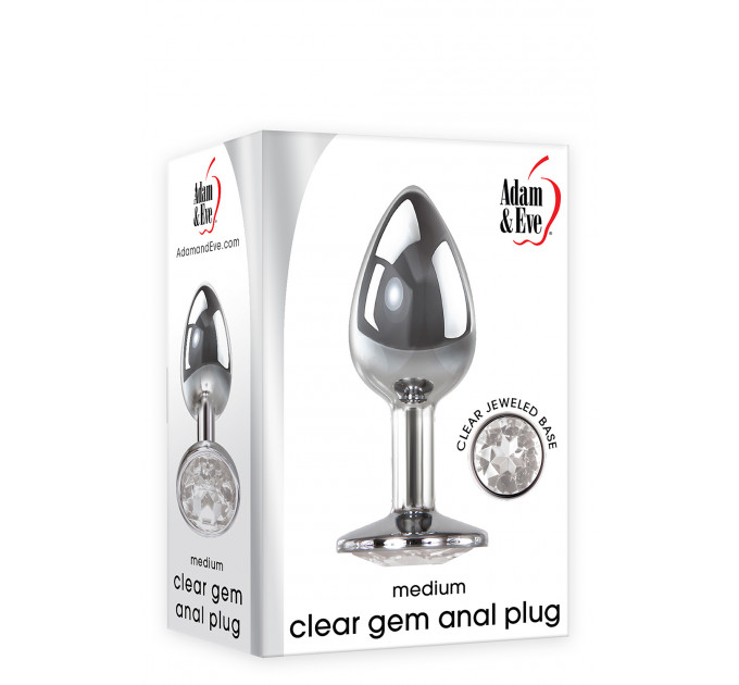 Анальний плаг з каменем A&E CLEAR GEM ANAL PLUG MEDIUM
