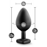 Анальна пробка з каменем BlushTEMPTASIA BLING PLUG MEDIUM BLACK
