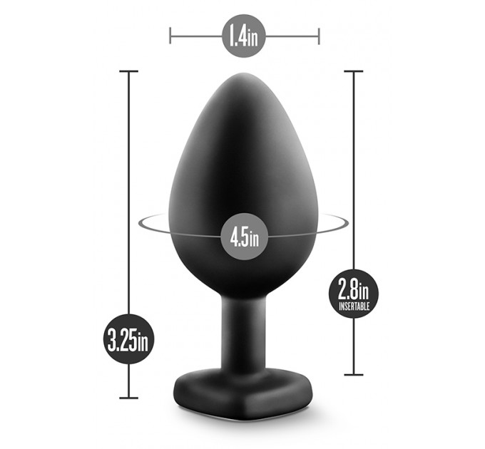 Анальна пробка з каменем BlushTEMPTASIA BLING PLUG MEDIUM BLACK