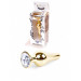 Анальная пробка с камнем Plug-Jewellery Gold BUTT PLUG- Clear
