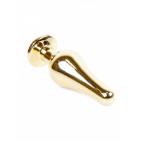 Анальний плаг з каменем Plug-Jewellery Gold BUTT PLUG- Clear