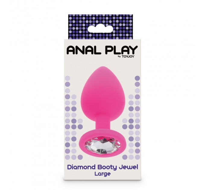 Анальная пробка с кристаллом Toy Joy Diamond Booty Jewel розовый, Large