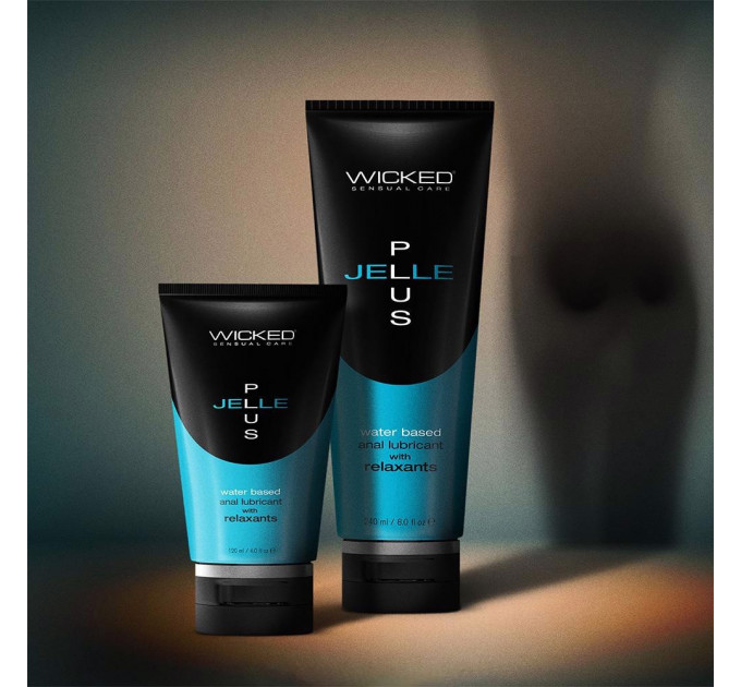 Анальная смазка на водной основе Wicked Sensual Care Jelle Plus с релаксантами, 120 мл