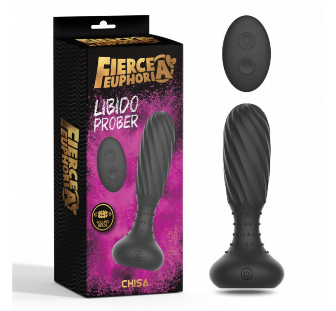 Анальна пробка з пультом Chisa Fierce Euphoria Libido Prober, чорна