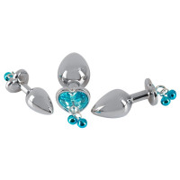 Анальні пробки з повідцем You2Toys Butt Plug Set, сріблясті