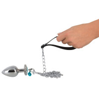 Анальні пробки з повідцем You2Toys Butt Plug Set, сріблясті