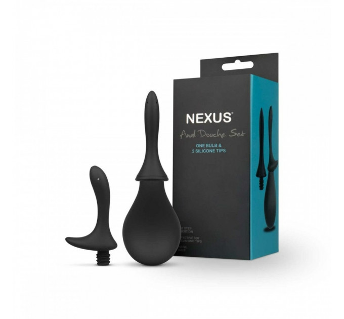 Анальный душ с двумя насадками Nexus, черный, 260 мл