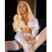 Чулки непрозрачные белые Leg Avenue Sheer Stockings O/S
