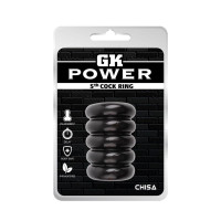 Ерекційне кільце багатоярусне Chisa GK Power, з рельєфом, чорний