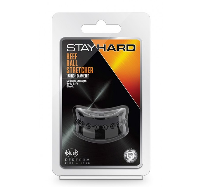Ерекційна насадка Stay Hard Beef Ball Stretcher чорна, 5 см