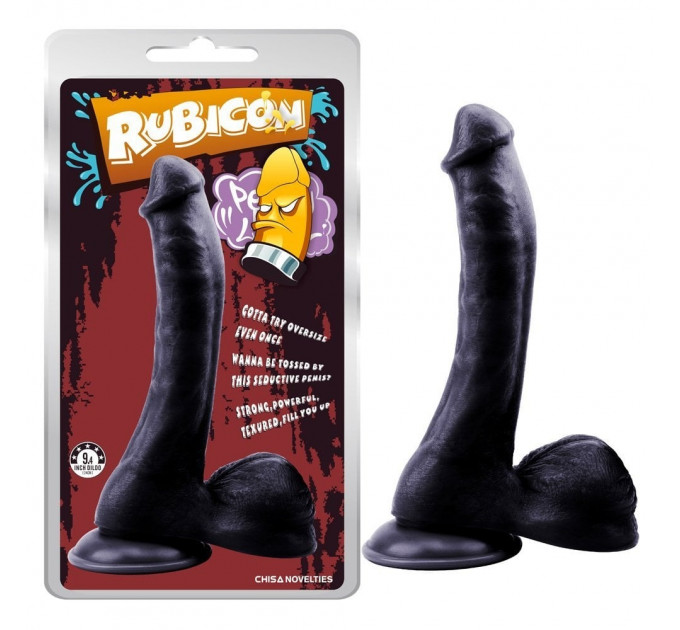 Фаллоимитатор с яичками на присоске Chisa Rubicon, черный