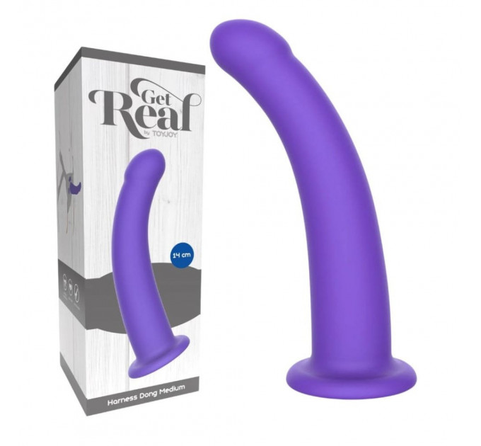 Фалоімітатор страпон на присосці ToyJoy Get Real Silicone Harness Dong фіолетовий, М