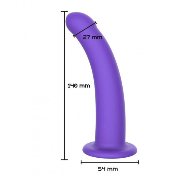 Фалоімітатор страпон на присосці ToyJoy Get Real Silicone Harness Dong фіолетовий, М