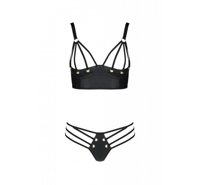 Комплект белья Бра с открытой грудью и Трусики MALWIA BIKINI black S/M - Passion