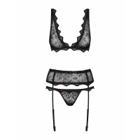 Комплект Obsessive Emperita set, три елементи, S/M чорний
