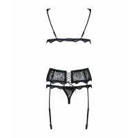 Комплект Obsessive Emperita set, три елементи, S/M чорний