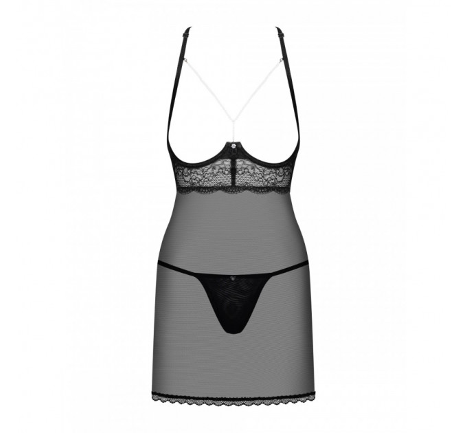 Пеньюар Obsessive Pearlove и стринги S/M