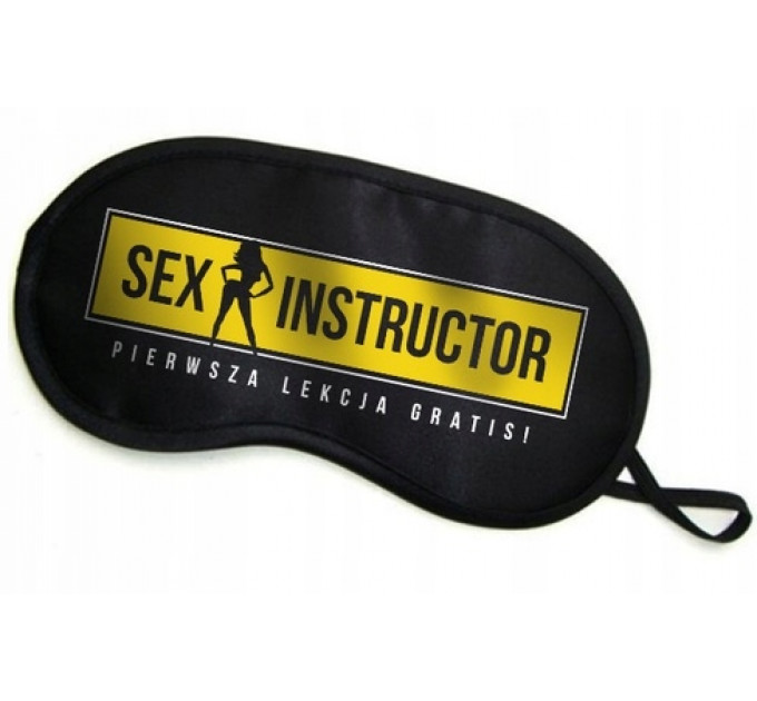 Маска на глаза с надписью "SEX INSTRUCTOR'