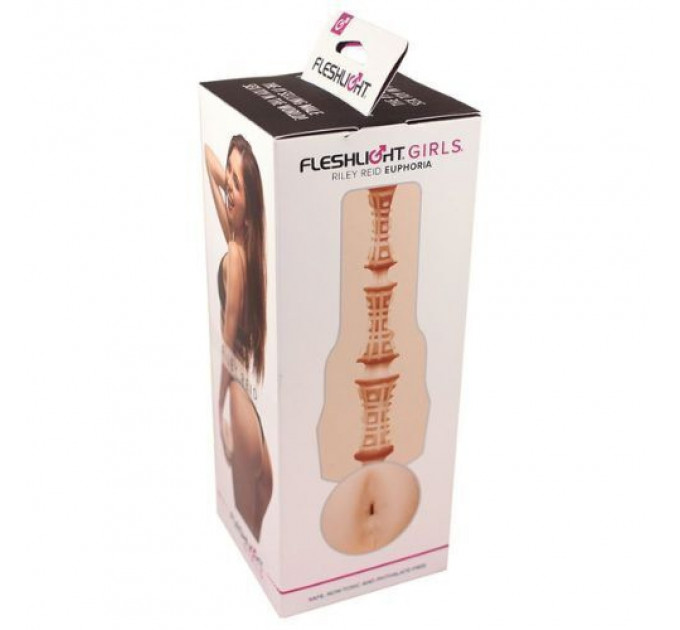 Мастурбатор анус в колбе Fleshlight Girls Riley Reid Euphoria Signature Butt, киберкожа, телесный