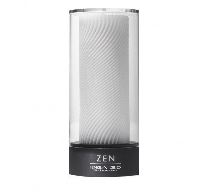 Мастурбатор хай-тек рельефный Zen 3D Tenga, белый, 15 х 7 см