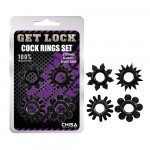 Набір ерекційних кілець Chisa Get Lock Cock Rings Set, чорний