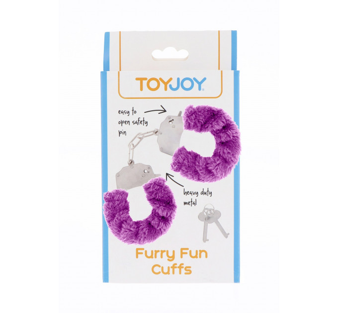 Наручники с мехом Toy Joy фиолетовые