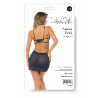 Пеньюар Rene Rofe Lingerie полупрозрачный, с кружевными элементами, лиф на косточках, синий, S/M