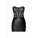 Платье виниловое с кружевом F300 Noir Handmade Solace со шнуровкой, черное, размер M