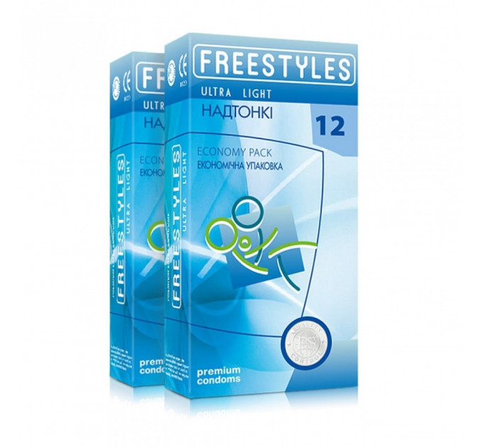 Презервативи зі змащенням Ultra Light Freestyles 12шт 0.04 мкм