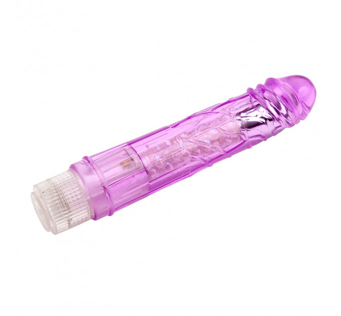 Прозрачный реалистичный вибратор Chisa Crystal Jellie на батарейках, фиолетовый