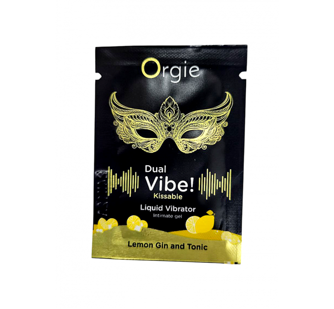 САШЕТ/ Рідкий вібратор Orgie DUAL VIBE коктейль Джин-тонік лимон, 15 мл