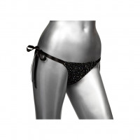 Трусики со стразами на завязках CalExotics Radiance Side-Tie Panties, черные, One size