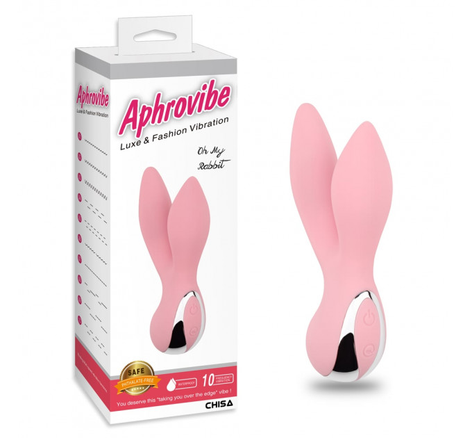 Вибратор с 2 отростками Chisa Aphrovibe Oh My Rabbit, нежно-розовый