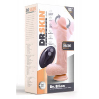 Вібратор із ротацією реалістичний з дистанційним пультом Dr. Skin Blush бежевий, 21.6 х 4.4 см